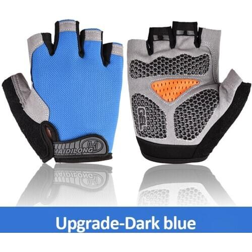 1 Pair Silicone Cycling Anti-slip Anti-sweat Men Women Half Finger Gloves Breathable Anti-shock Sports Gloves Bike Bicycle Glove