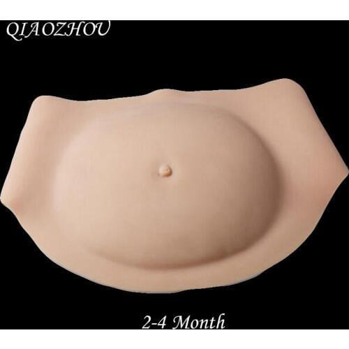 2-4 month 1500g Beige or White Silicone belly Crossdersser Fake Realistic Jelly Tummy Actor Model Women Silicon Pregnancy