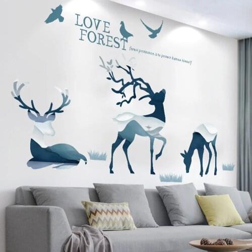 Nordic Elk Wall Stickers Teenager Room Decor Poster Bedroom Living Room Sofa Backdrop Wall Decal Home Office Decor Art Wallpaper