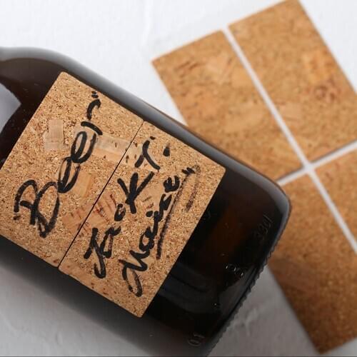 Retro cork sticky note sticker salt wood sticker handwritten waterproof self-adhesive label simple and traceless sticker