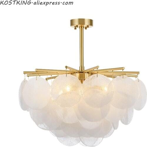 Nordic Style Light Luxurious Originality Restaurant Lamp Bedroom Full Copper Glass Wind Chime A Chandelier