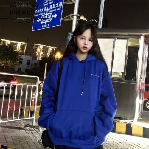 Hoodies Womens Sweatshirts Hoodie Women Printed Thicker Plus Velvet Warm Big Pockets Korean Style Ulzzang Trendy Students Chic
