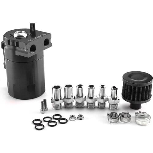 Baffled Aluminum Oil Catch Can Reservoir Tank / Oil Tank with Filter Universal JR-TK64
