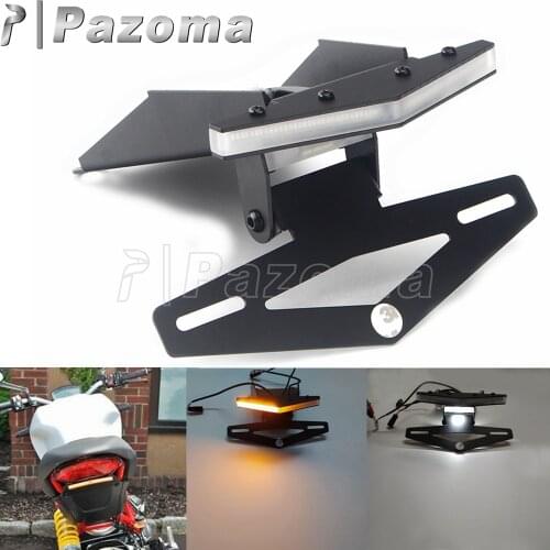 Rear Fender LED Eliminator Tail Tidy W/Amber Turn Signal and License Plate Light Bracket for Ducati Hypermotard 821 939 SP 13-18