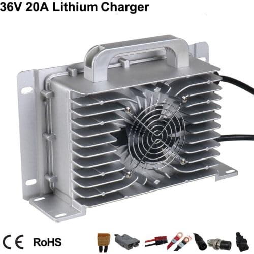 Waterproof 36V 20A LiFePO4 Lead Acid Lithium Charger 42V 43.8V 36 Volt Full Seal Smart Charger For Golf Cart Tour Electric Car