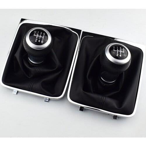 High Quality 5 6 Speed Car Gear Shift Knob With Gaiter Boot Cover Frame For VW Passat B6 2005 2006 2007 2008 2009 2010 2011