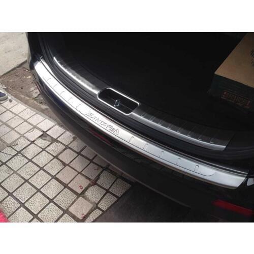 2pcs Rear Bumper Protector Tail Tailgate Trunk Guard door sill scuff plate fit for Hyundai Grand SantaFe 2013 14 15 16 5 7seats