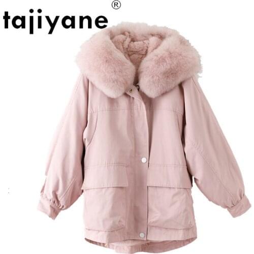 Women clothes winter 2021 winter real rabbit fur lining jackets woman 100% fox fur collar hooded parkas casaco TN803