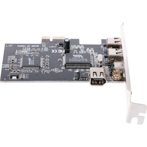 1 Set PCI-e 1X IEEE 1394A 4 Port(3+1) Firewire Card Adapter With 6 Pin To 4 Pin IEEE 1394 Cable For Desktop PC High Quality