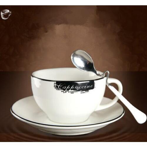 150ml Elegant Bone China Coffee Cup ceramic Cup Creative Simple Cups Set English tea cup with a plate and a spoon