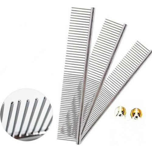 2pcs Dog Comb Long Thick Hair Fur Removal Brush Stainless Steel High Quality Pets Dog Cat Grooming Combs for Shaggy Dogs Barber