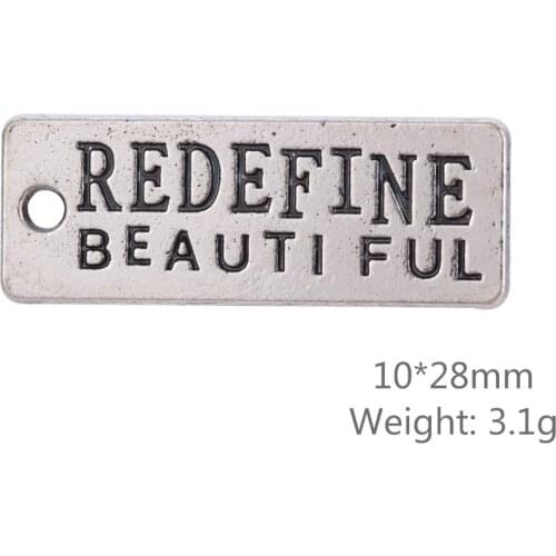 2021 NEW 10*28mm Antique Silver Plated Redefine Beautiful Charm Rectangle Pendant for Necklace