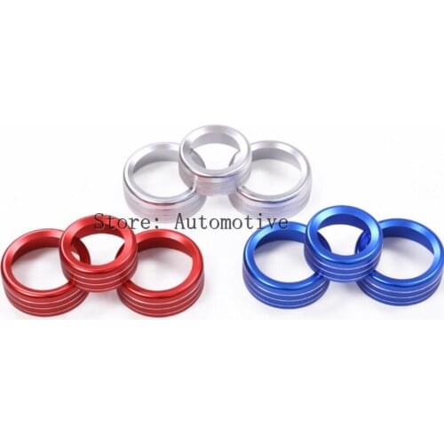 3Pcs Fit For Alfa Romeo Giulia Stelvio 2017 Car Styling Console Air Conditioning Knobs Circle Trim Alloy Accessories