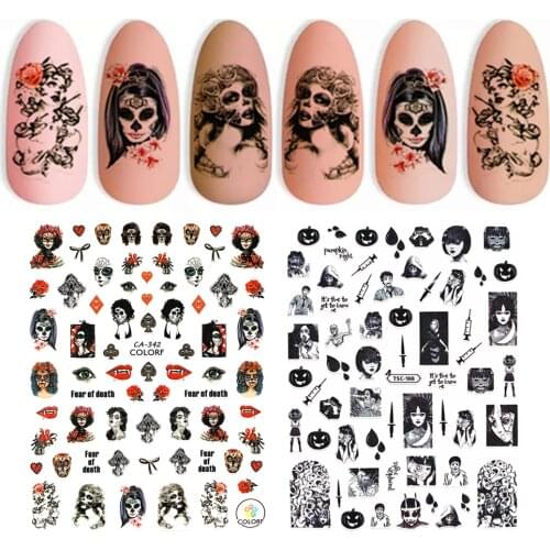 F-794 Halloween clown heart DIY 3D Back glue Nail decal Nail sticker Nail decoration Nail art Nail tool Nail ornament