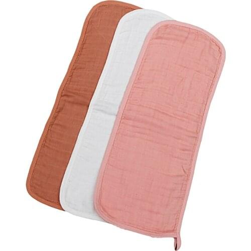 6 Pcs Baby Muslin Burp Cloths Solid Color Absorbent Saliva Towel Feeding Bibs 69HE