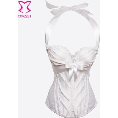 White/Red Wedding Bridal Halter Overbust Corsets Sexy For Women Plus Size Waist Slimming Trainer Bustier Tops Lingerie Burlesque