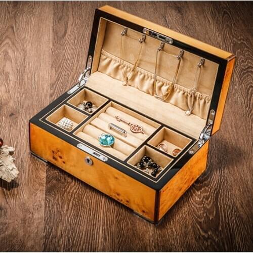 Honorable Wooden Jewellery Organizer Jewelry Packaging Box for Earrings Rings Necklaces Bracelets Watches Multi-Functional Case