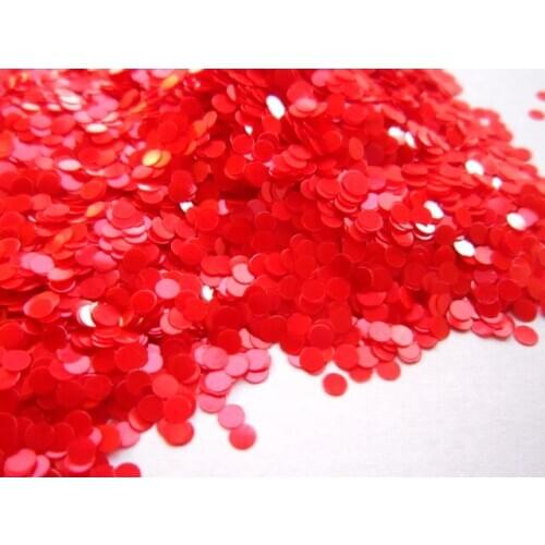 2mm Red Round Dot Glitter Paillette Spangle Shapes for Nail Art Glitter Craft Decoration and Makeup
