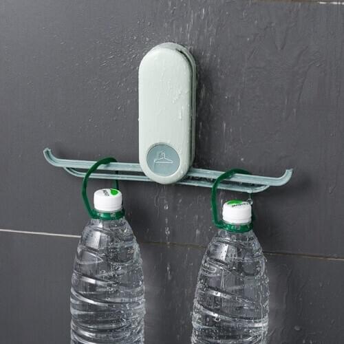 Household Wall-mounted Hanger Storage Rack Bathroom Multifunctional Self-adhesive and Retractable Hook Punch-free Windproof Clip