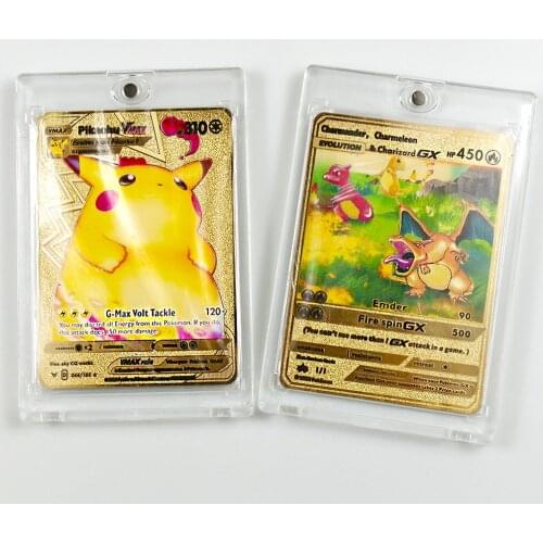 Pokemon Card Sleeves Protector Transparent Playing Game VMAX Display Yugioh Pokémon Cards Case Holder Folder Kid Toy Gift