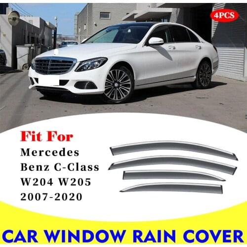 FOR Mercedes BENZ C Class W204 W205 C200 car rain shield deflectors awning trim cover exterior car-styling accessories parts
