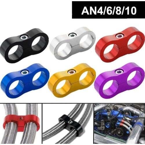 Double Hole Tubing Clamp Car Spark Plug Electrical Wire Separator Line Ignition Cable Clip Auto AN4 AN6 AN8 AN10 Accesssories
