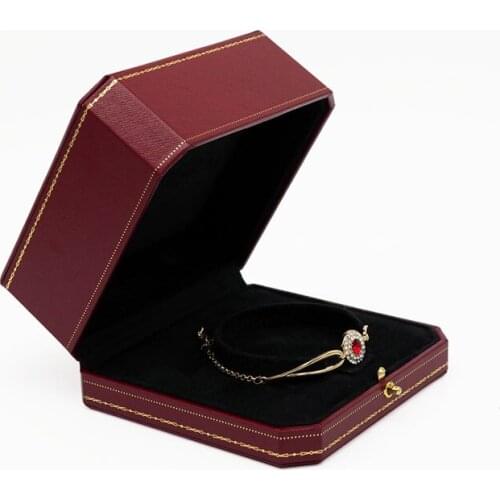 Leather paper jewellery boxes and packaging organizer gift box Bangle case free shipping