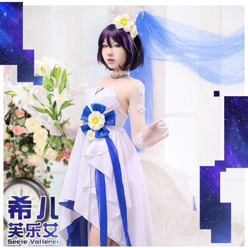 Game Cosplay Costume Honkai Impact 3 Seele Vollerei Skin White Dress Anniversary Prom Dress Sexy Elegant Cosplay Costume