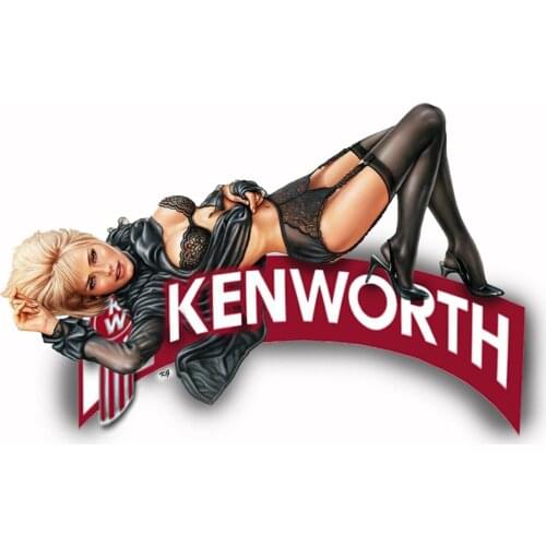 For KENWORTH SEMI TRUCK LACE GIRL STICKER DECAL GARAGE LABEL MAN CAVE TOOLBOX USA