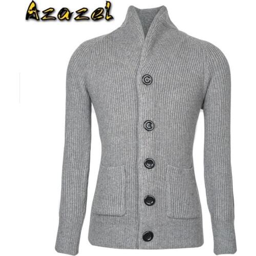 Hot 2020 Autumn And Winter New Mens Sweater Puls Size Lapel Fashion Jacket Thick Coat Knit Men Cardigan Raglan Sleeves Clothes