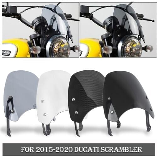 For Ducati Scrambler Deflector Windscreen Windshield Wind Shield Fly Screen 2015 2016 2017 2018 2019 2020 Motorcycle Accessories