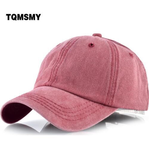 TQMSMY 100% Washed Denim Men Cotton Baseball cap for Women Candy Color Solid Snapback Hats Spring Summer Caps Gorras TMBS74
