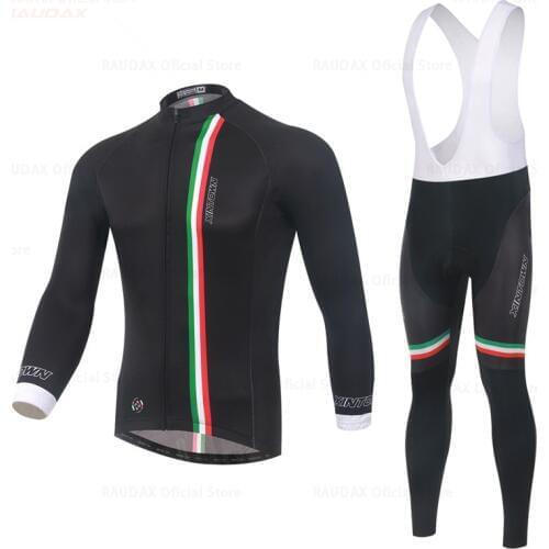 Mens Cycling Jersey Suit 2020 New Italy 19D Gel Bike Long Jersey Ropa Ciclismo Spring/summer MTB Bicycle Clothing Cycling Wear