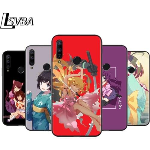 Anti-Fall Soft Black Cover Cartoon Monogatari Anime For Huawei Honor 30 20 10 9X 9 Lite Pro V20 20S 9S 9A 9C 9N Phone Case
