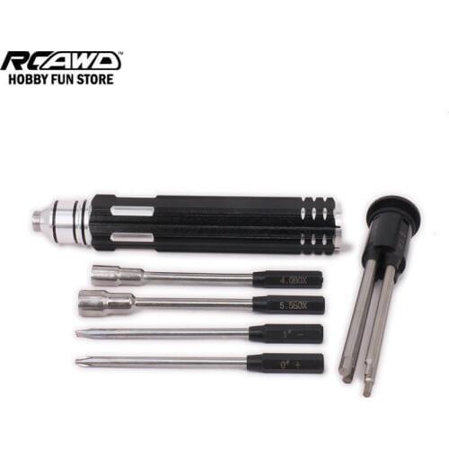 RCAWD 8 in 1 Hex Screw Driver Tools Set Box Spanner Slotted Phillips Screwdriver For RC Car Helicopter Parts T10007 T10011
