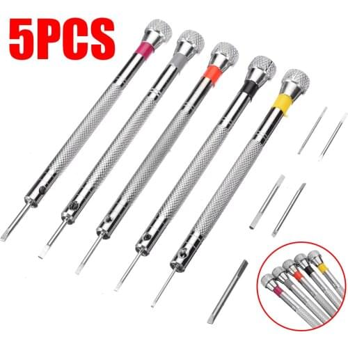 5PCS Flat Tip Blade Head For Watch Glasses Screw Mini Screwdriver Set Supplies Slotted Phillips Bits For Eyeglasses Clock