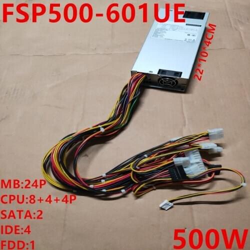 New PSU For FSP 1U CPU8P*2 500W Power Supply FSP500-601UE