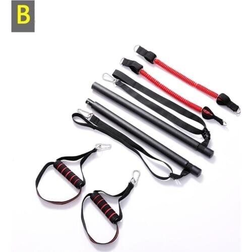 New Portable Pilates Bar Kit With Resistance Band Adjustable Pilates Exercise Stick Toning Bar For Fitness Yoga Gym Body Workout