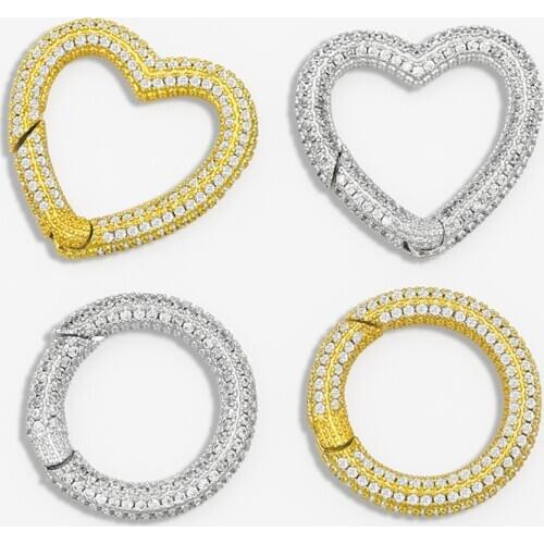 OCESRIO Multiple Color DIY Pendant Carabiner Heart Screw Clasps Decoration For Mesh Round Chains Making Supplies cspa032