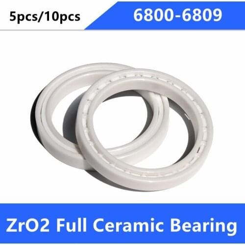 5pcs/10pcs full Ceramic bearings 6800 6801 6802 6803 6804 6805 6806 6807 6808 6809 Zirconia ZrO2 Ceramic ball bearings