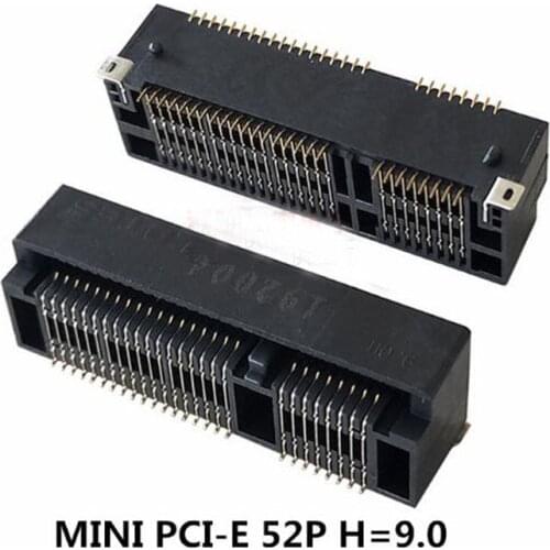10pcs Msata connector slot MINI PCIE 52p H=9.0 AAA-PCI-047-P20