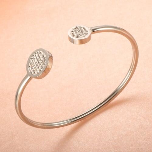 Opening Adjustable Steel Wire Bracelet Bangle Clay CZ Crystal Bracelet Bangle For Women Fashion Wedding Party Jewelry Gift