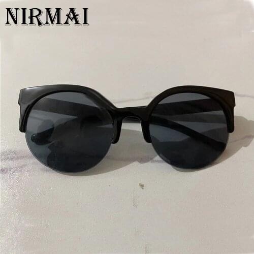 Cat Eye Women 's Sunglasses Retro Designer Super Round Vintage Glasses Goggles for Man Polycarbonate UV400 Eyewear Adult 60mm