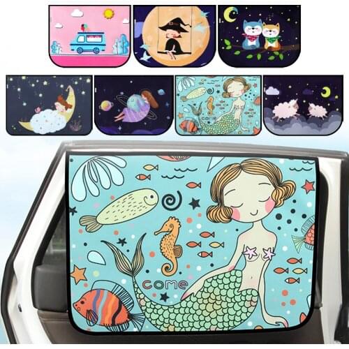 Universal Car Sun Shade Cover UV Protect Curtain Side Window Sunshade Cover For Baby Kids Cute Cartoon Car Styling