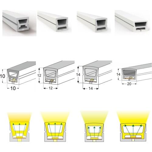 WS2812B WS2811 SK6812 5050 LED Neon Rope Tube Silicone Gel Flexible Strip Light Soft Lamp Tube IP67 Waterproof For Decoration