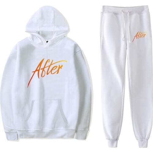 After We Collided Hoodies Two Piece Set Sweatshirt Hoodies+jogger Pant Print Women Long Sleeve Plus Size Casual Hooded Winter