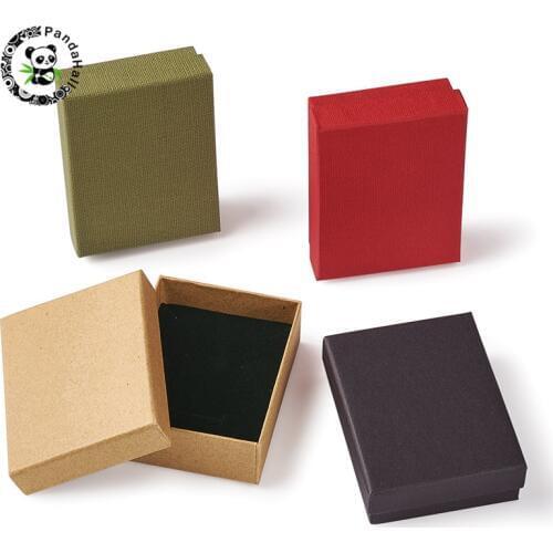 Pandahall 1 Set Cardboard Jewelry Set Box for Jewelry Ring Necklace Bracelet Beading Supplies Gift Box Mixed Color 9x7x3cm
