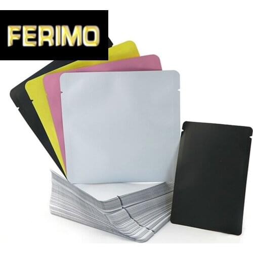 100pcs- Frosted black white aluminum foil flat bottom pouch tea powder gift bag 15x15cm colored mask packaging bags