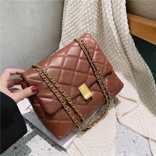 2021 New Branded Trend large PU Leather Crossbody Bags for Elegant Chain Shoulder Handbags Womens Trending Cross Body Bag