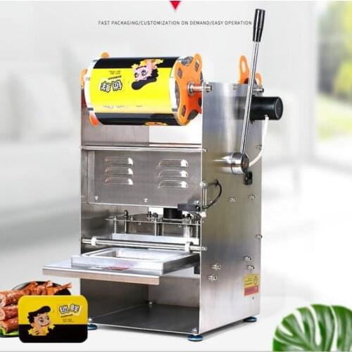 Automatic Vacuum Small Tofu Sandwich Plastic Frozen Meat Tray Sealing Machine